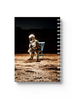 LOWHA Spiral Notebook Sitting Astronaut Cover Black/Brown/Blue  - Image 1