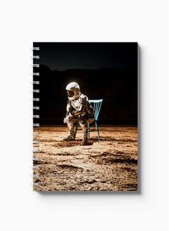 LOWHA Spiral Notebook Sitting Astronaut Cover Black/Brown/Blue  - Image 2