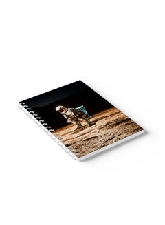 LOWHA Spiral Notebook Sitting Astronaut Cover Black/Brown/Blue  - Image 5