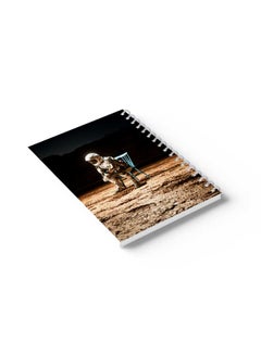 LOWHA Spiral Notebook Sitting Astronaut Cover Black/Brown/Blue  - Image 4