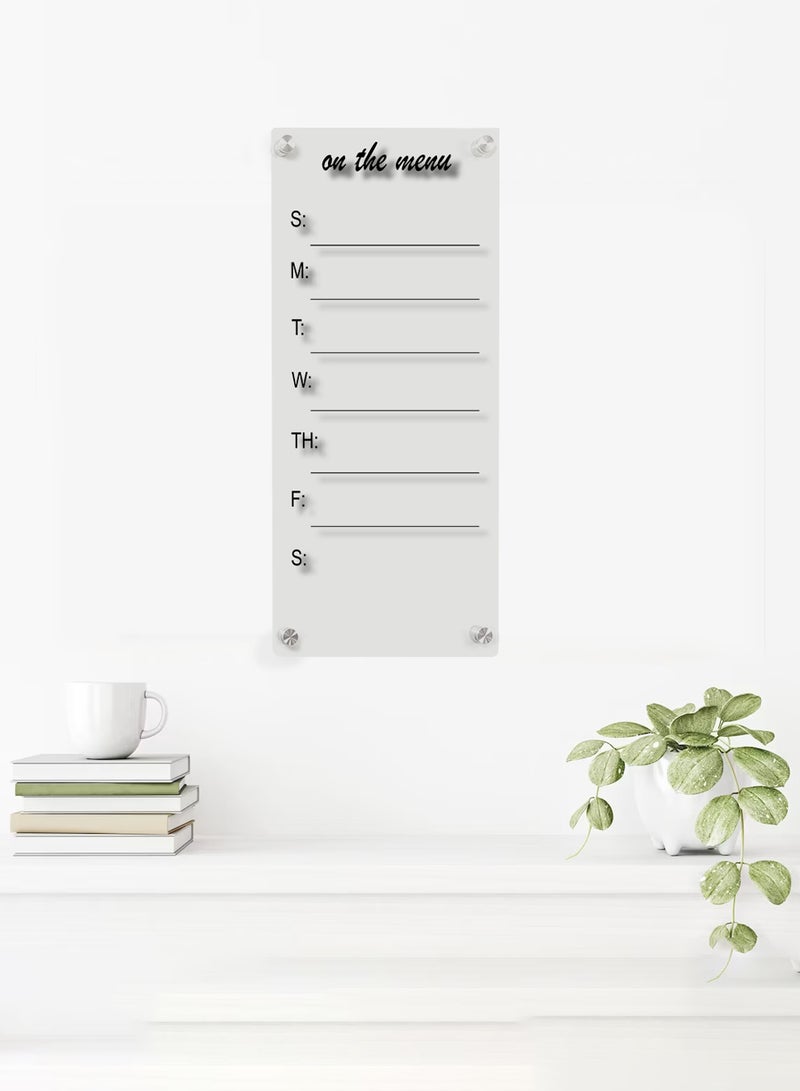 لوحة تقويم حائط قابلة للمسح من الأكريليك مع قلم تحديد وممحاة متعدد الألوان - Image 1