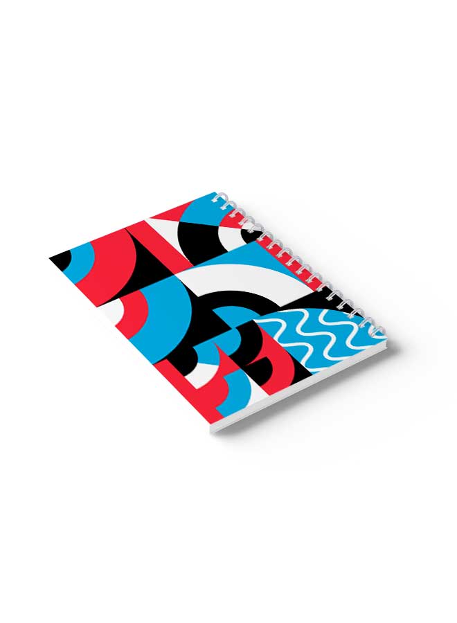 LOWHA Spiral Notebook Graphic Geometric Circles Nb Red/Blue/Black/White - Image 4