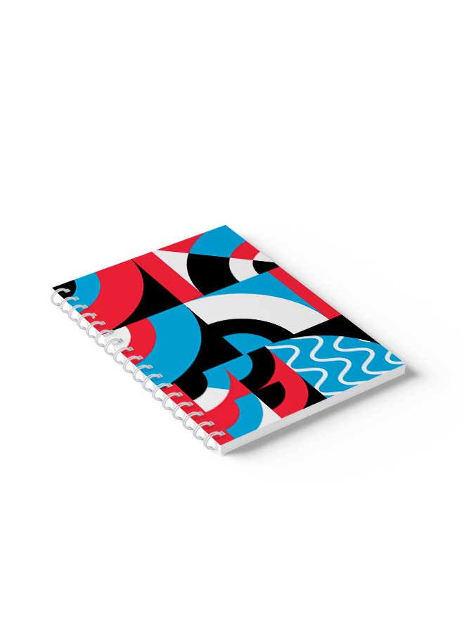 LOWHA Spiral Notebook Graphic Geometric Circles Nb Red/Blue/Black/White - Image 5
