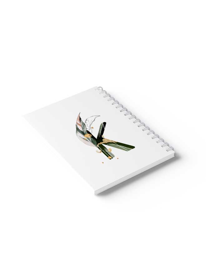 LOWHA Spiral Notebook K Letter White/Black/Green  - Image 4
