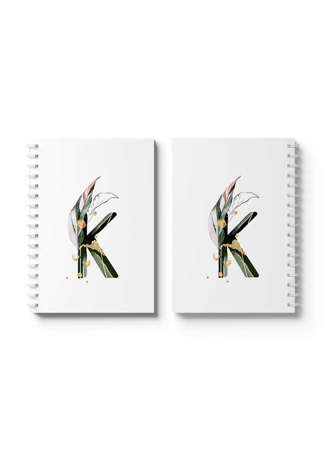 LOWHA Spiral Notebook K Letter White/Black/Green  - Image 3