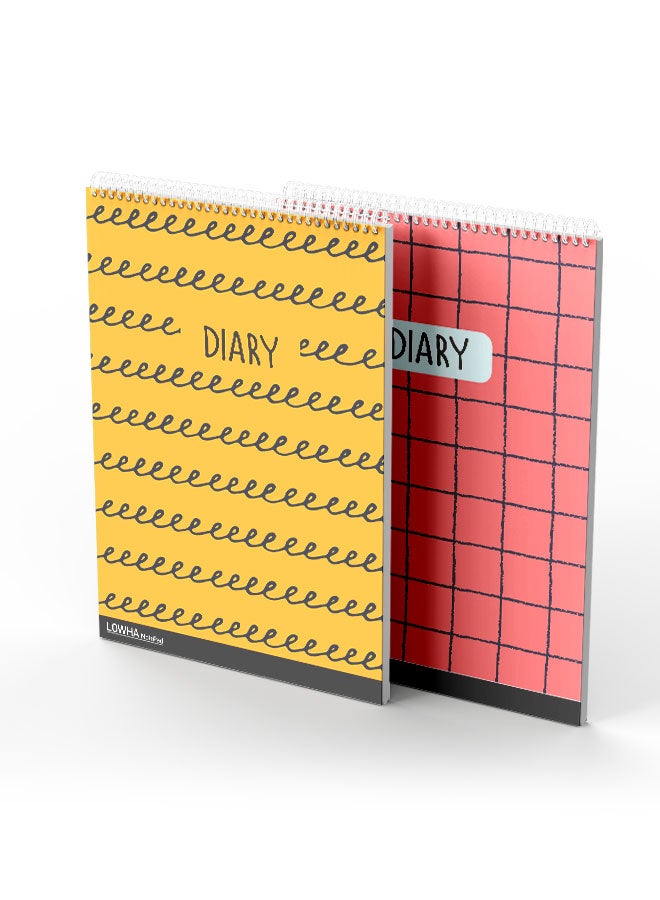 LOWHA Set Of 2 Spiral Notepads Pink/Yellow/Black - Image 2