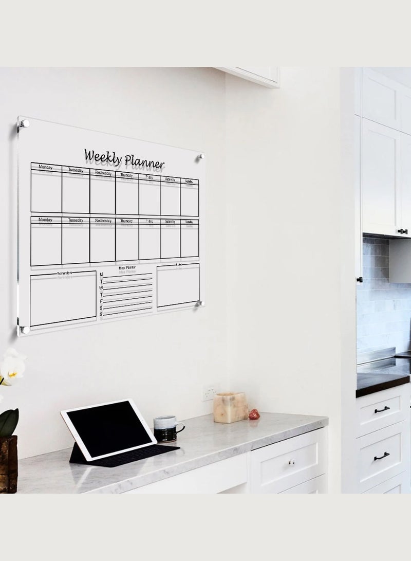 لوحة تقويم حائط قابلة للمسح من الأكريليك مع قلم تحديد وممحاة متعدد الألوان - Image 5