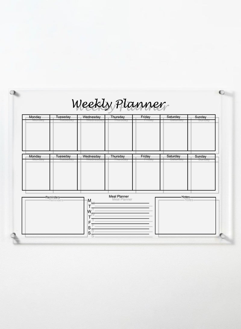 لوحة تقويم حائط قابلة للمسح من الأكريليك مع قلم تحديد وممحاة متعدد الألوان - Image 2