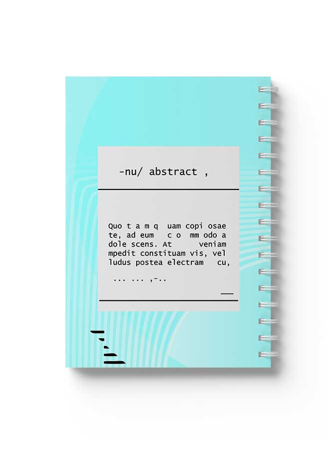 LOWHA Spiral Notebook Abstract Cover Design Blue/Black/ - Image 1