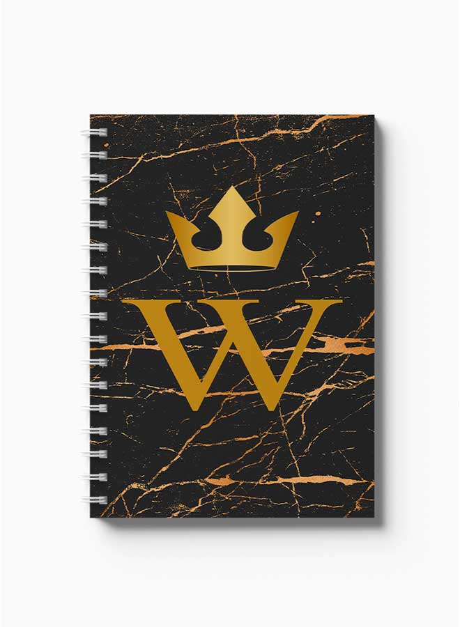 LOWHA Spiral Notebook Letter W Black/Gold - Image 2