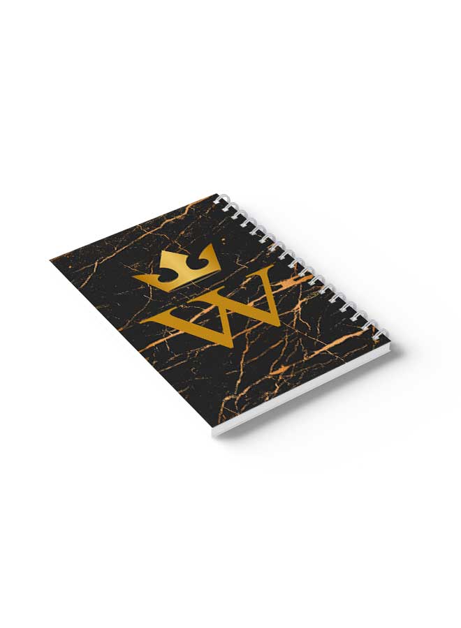 LOWHA Spiral Notebook Letter W Black/Gold - Image 4