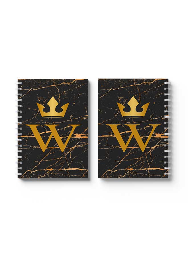 LOWHA Spiral Notebook Letter W Black/Gold - Image 3
