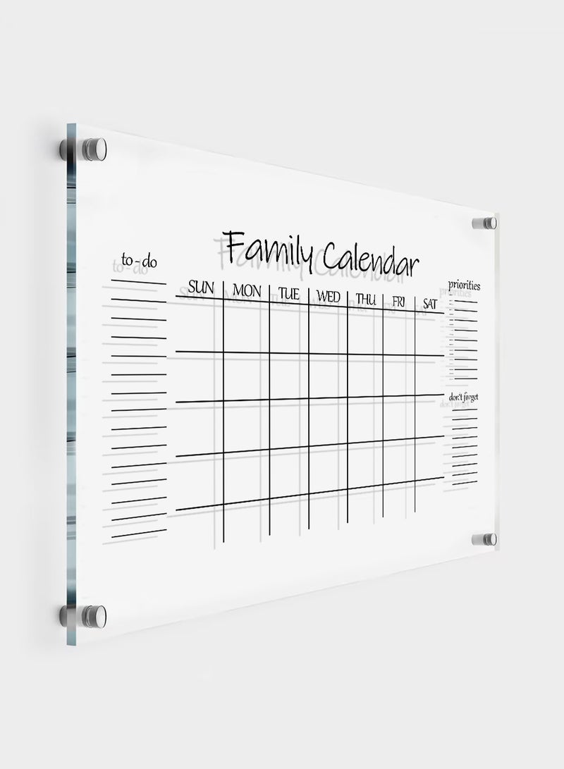 لوحة تقويم حائط قابلة للمسح من الأكريليك مع قلم تحديد وممحاة متعدد الألوان - Image 2