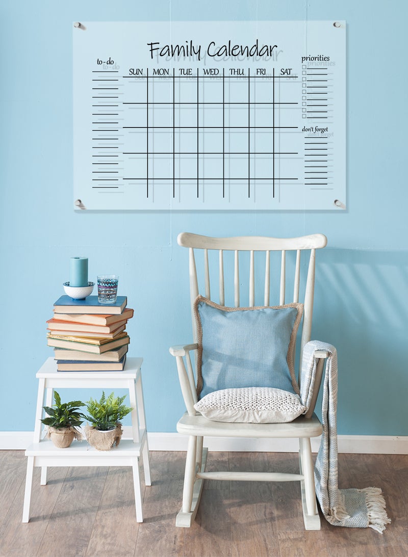 لوحة تقويم حائط قابلة للمسح من الأكريليك مع قلم تحديد وممحاة متعدد الألوان - Image 5