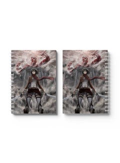 LOWHA Spiral Notebook Attack On Titan Mikasa Grey/Brown/Red  - Image 3