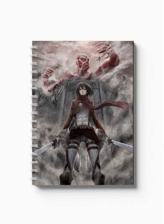 LOWHA Spiral Notebook Attack On Titan Mikasa Grey/Brown/Red  - Image 2