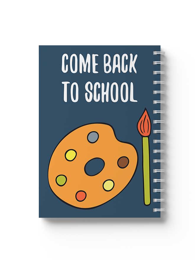 لوحة دفتر ملاحظات حلزوني يعود إلى المدرسة باللون الأزرق/الأصفر/الأبيض - Image 1