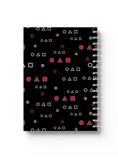 LOWHA Spiral Notebook Squid Game Shapes Pattern1 Black/White/Red  - Image 1