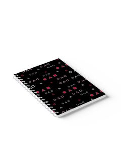 LOWHA Spiral Notebook Squid Game Shapes Pattern1 Black/White/Red  - Image 5