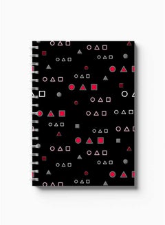 LOWHA Spiral Notebook Squid Game Shapes Pattern1 Black/White/Red  - Image 2