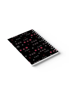 LOWHA Spiral Notebook Squid Game Shapes Pattern1 Black/White/Red  - Image 4