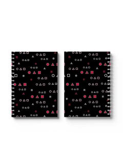 LOWHA Spiral Notebook Squid Game Shapes Pattern1 Black/White/Red  - Image 3