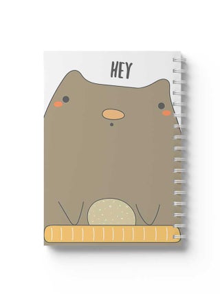 Spiral Notebook Hey With Animal Drawing Brown/Yellow/Black/White - pnsku/N70007167V/45/_/1696440036/e9324ae0-41c9-4d38-8e1f-d06a0faf0995