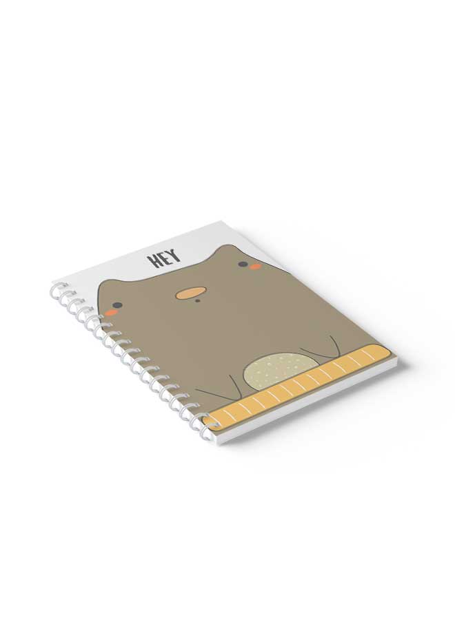 LOWHA Spiral Notebook Hey With Animal Drawing Brown/Yellow/Black/White  - Image 5