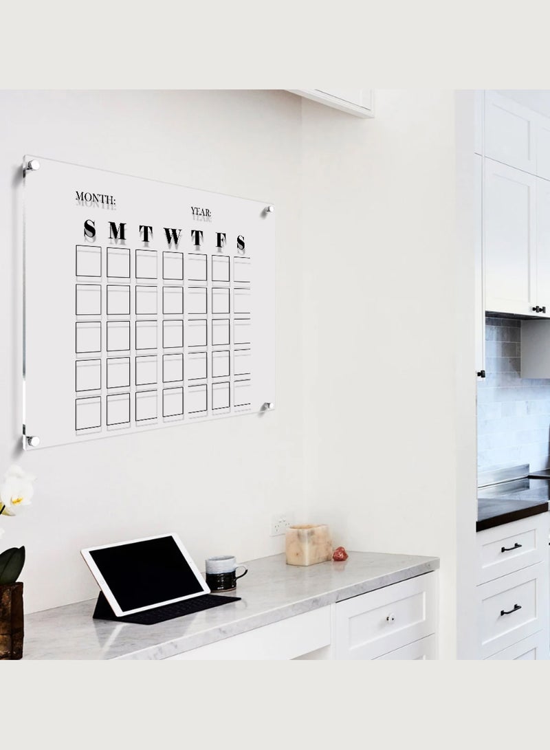 لوحة تقويم حائط قابلة للمسح من الأكريليك مع قلم تحديد وممحاة متعدد الألوان - Image 4
