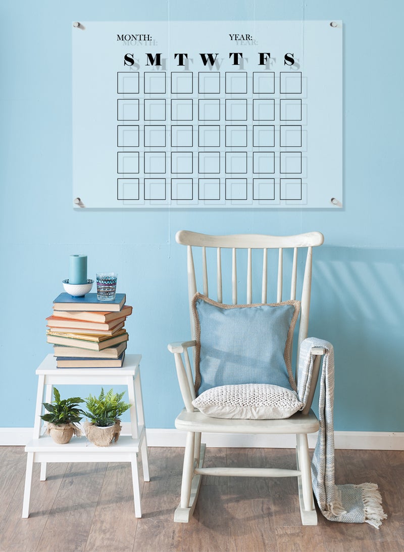 لوحة تقويم حائط قابلة للمسح من الأكريليك مع قلم تحديد وممحاة متعدد الألوان - Image 5