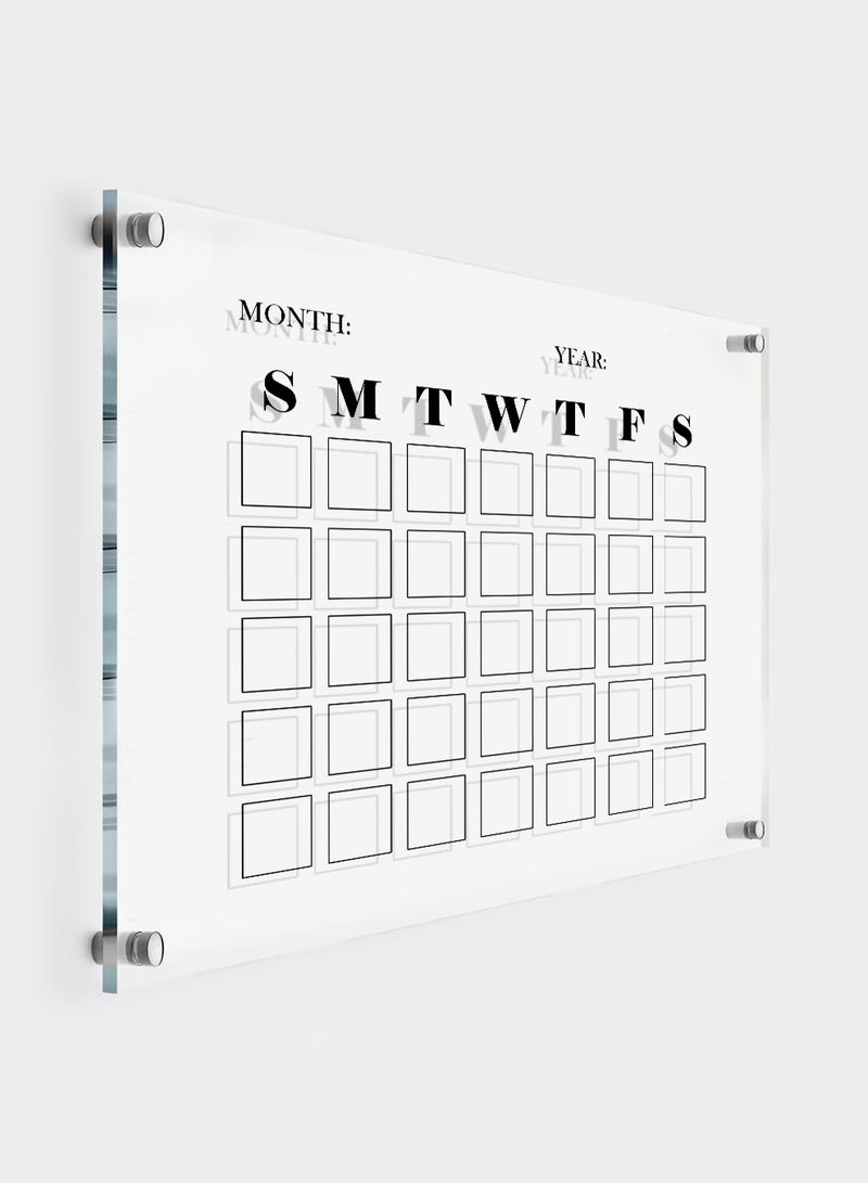 لوحة تقويم حائط قابلة للمسح من الأكريليك مع قلم تحديد وممحاة متعدد الألوان - Image 2