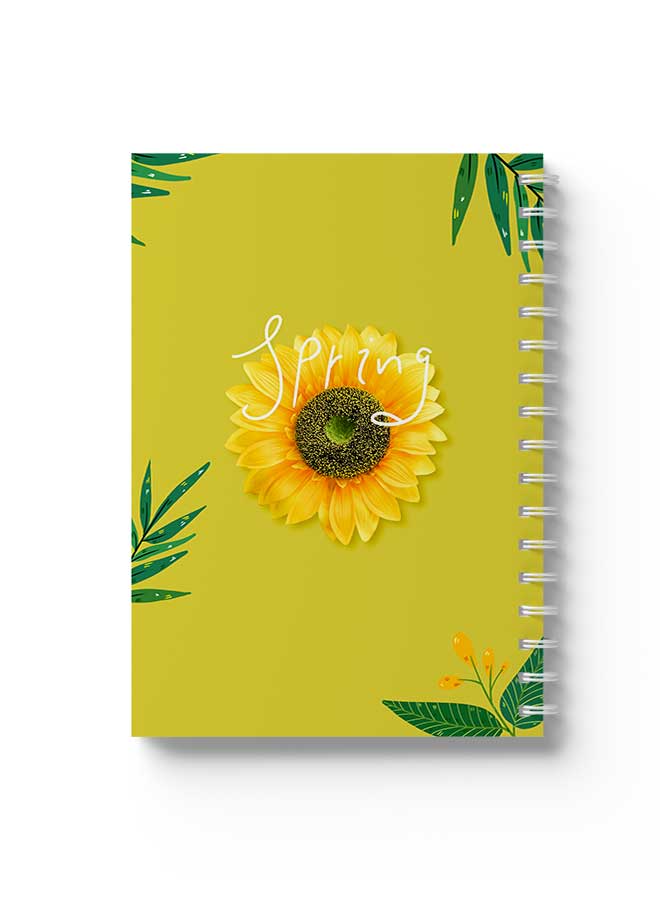 لوحة دفتر ملاحظات حلزوني غلاف كتاب عباد الشمس الربيعي - Image 1