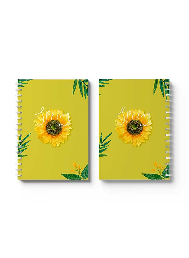 لوحة دفتر ملاحظات حلزوني غلاف كتاب عباد الشمس الربيعي - Image 3