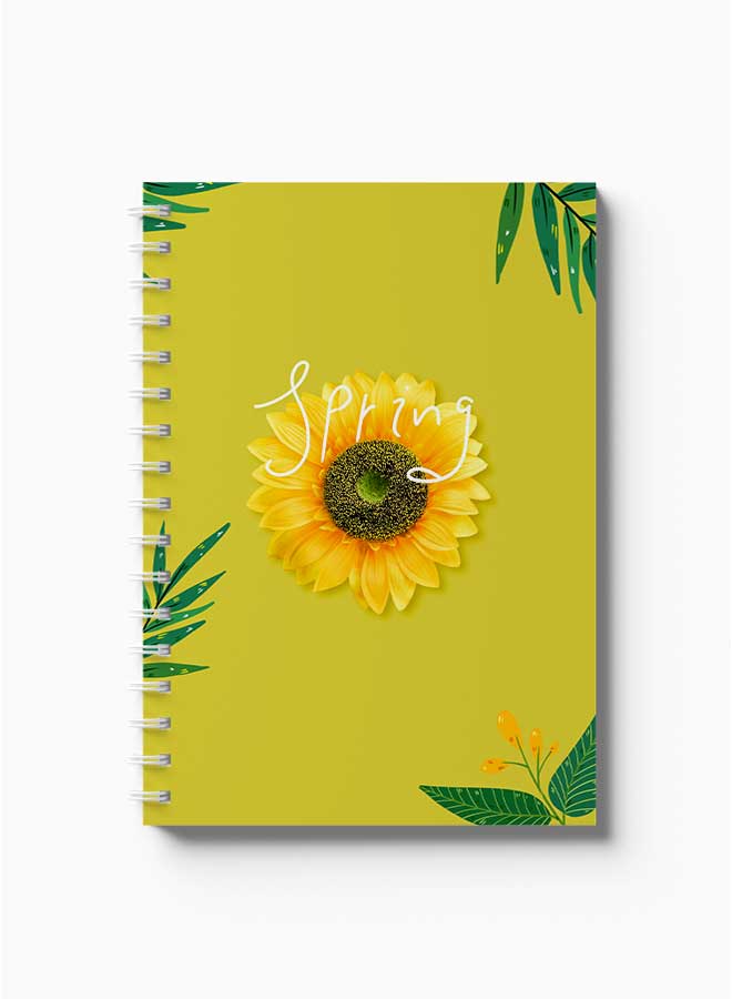 لوحة دفتر ملاحظات حلزوني غلاف كتاب عباد الشمس الربيعي - Image 2