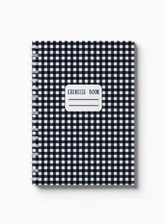 LOWHA Spiral Notebook Gingham Checks Pattern White/Black  - Image 2