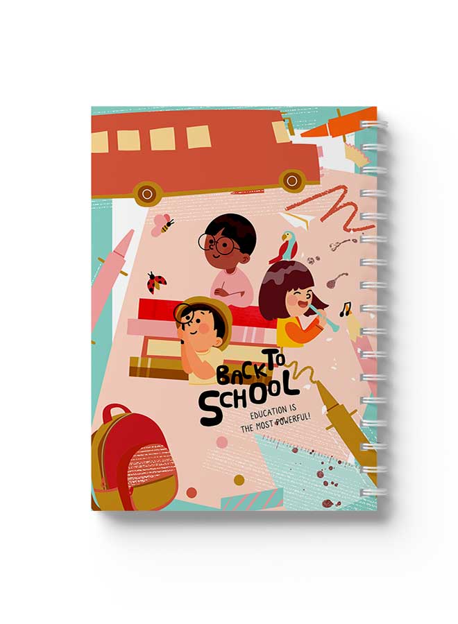 LOWHA Spiral Notebook Back To School Kids Drawing1 Red/Blue/Yellow/Black/Pink  - Image 1