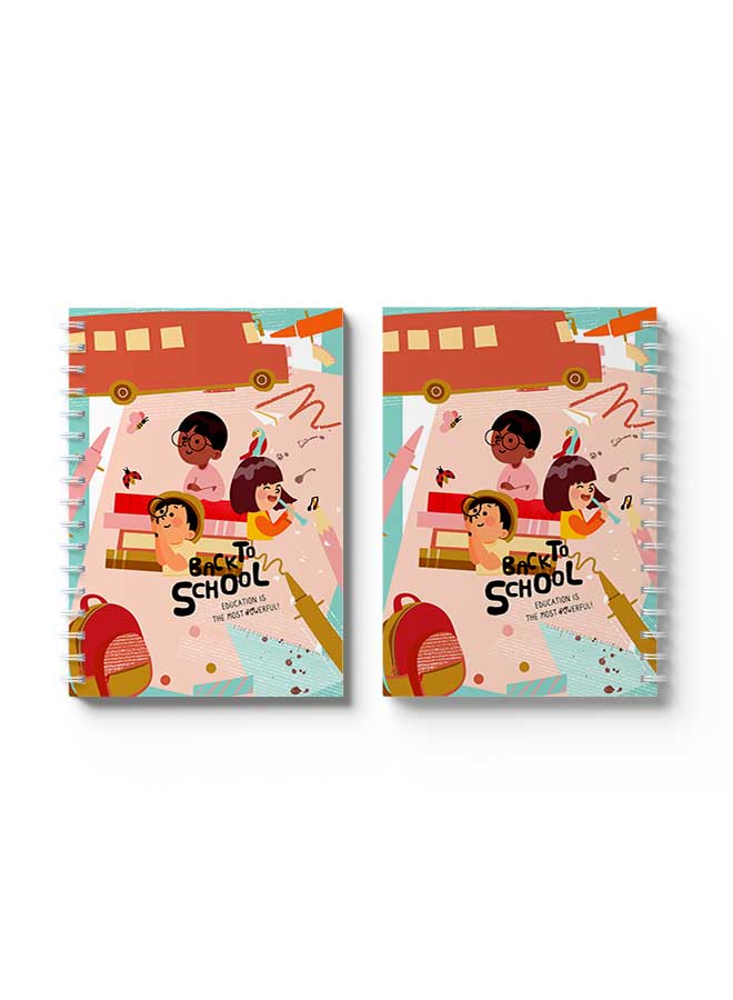 LOWHA Spiral Notebook Back To School Kids Drawing1 Red/Blue/Yellow/Black/Pink  - Image 3