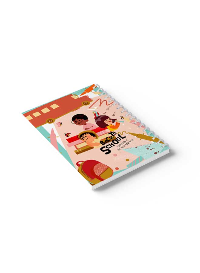 LOWHA Spiral Notebook Back To School Kids Drawing1 Red/Blue/Yellow/Black/Pink  - Image 4