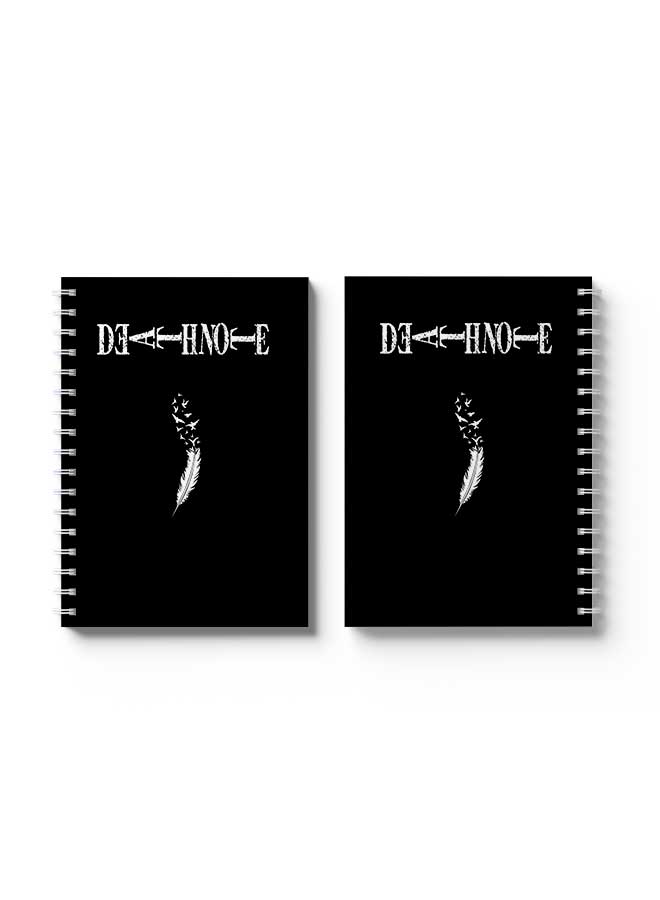 لوحة دفتر ملاحظات حلزوني مكون من 60 ورقة بتصميم غلاف الطيور باللون الأسود/الأبيض - Image 5