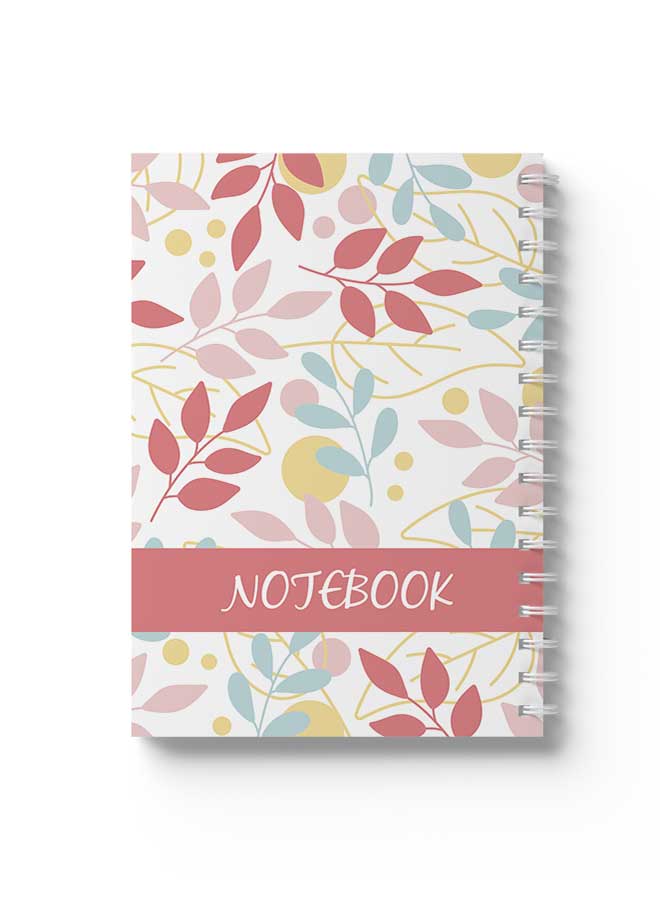 لوحة Spiral Notebook Nd Abstarct & Floral Design Blue/Red/White - Image 1