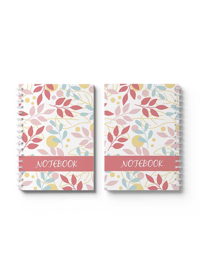 لوحة Spiral Notebook Nd Abstarct & Floral Design Blue/Red/White - Image 3