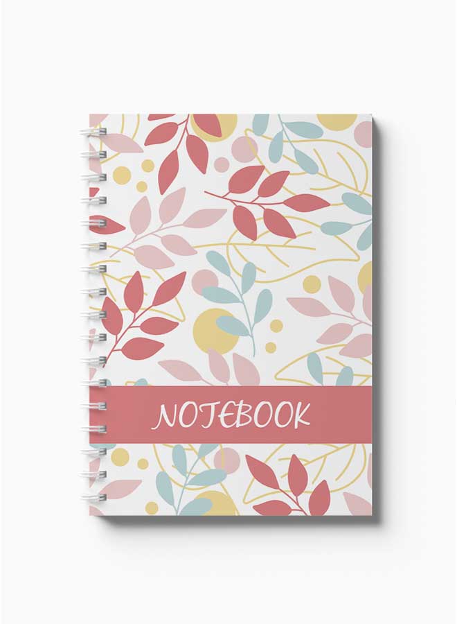 لوحة Spiral Notebook Nd Abstarct & Floral Design Blue/Red/White - Image 2