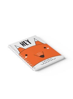 LOWHA Spiral Notebook Hey Fox Vector Art Orange/White/Black  - Image 5