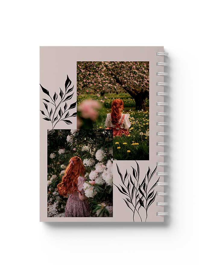 لوحة Spiral Notebook Girl In Grove Pink/Green/White/Yellow - Image 1