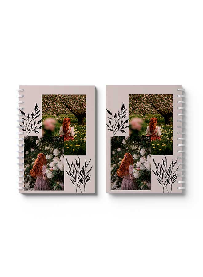 لوحة Spiral Notebook Girl In Grove Pink/Green/White/Yellow - Image 3
