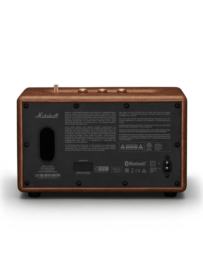 مارشال - مكبر صوت لاسلكي Acton III 60W Premium Home مزود بتقنية Bluetooth 5.2 ومدخلات متعددة - Image 1
