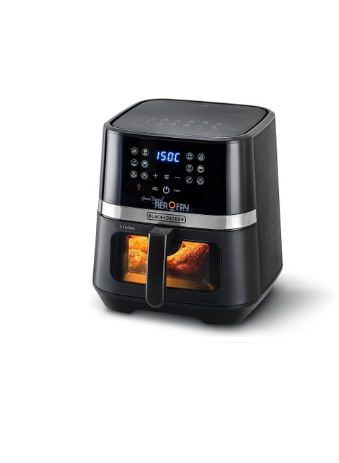 Digital 12-in-1 Multifunction Air Fryer 2Kg Capacity With Rapid Hot Air Circulation For Frying, Grilling, Broiling, Roasting, and Baking 5.8 L 1800 W AF5800 black