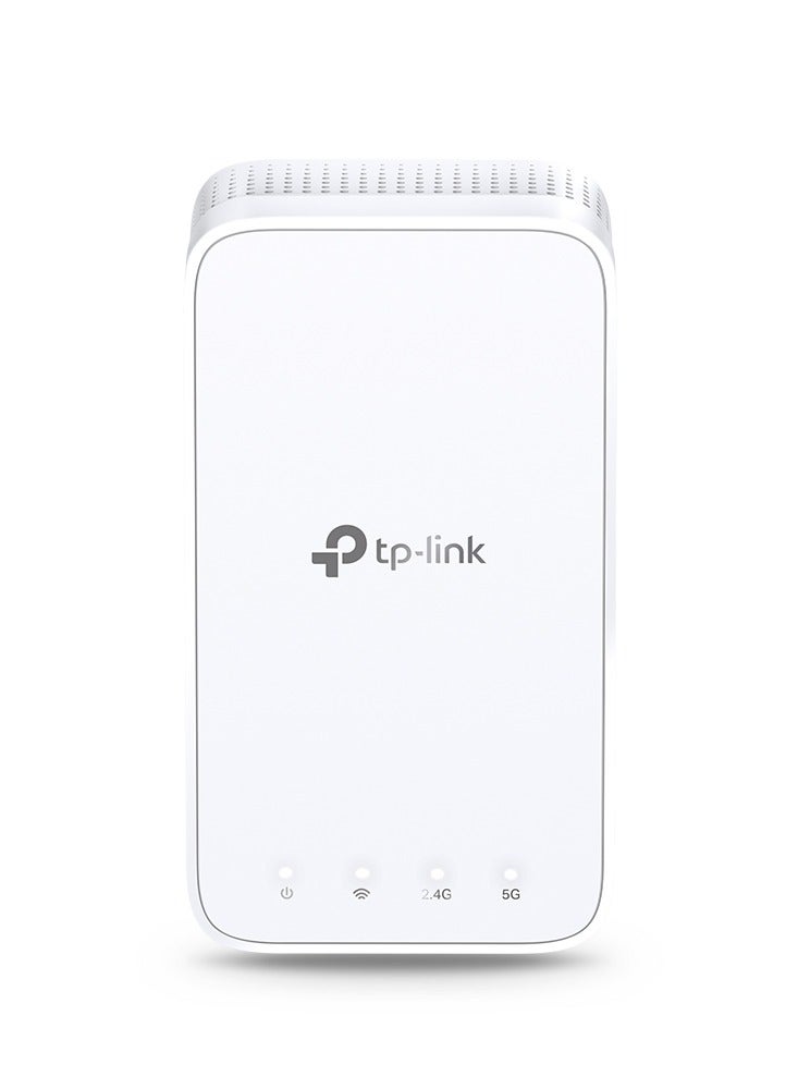 TP-LINK - AC1200 Mesh Dual Band Wi-Fi Range Extender, Broadband/Booster/Hotspot 1 Ethernet Port, Built-In Access Point Mode, Works with Any Wi-Fi Router, UK Plug (RE330) White - Image 1
