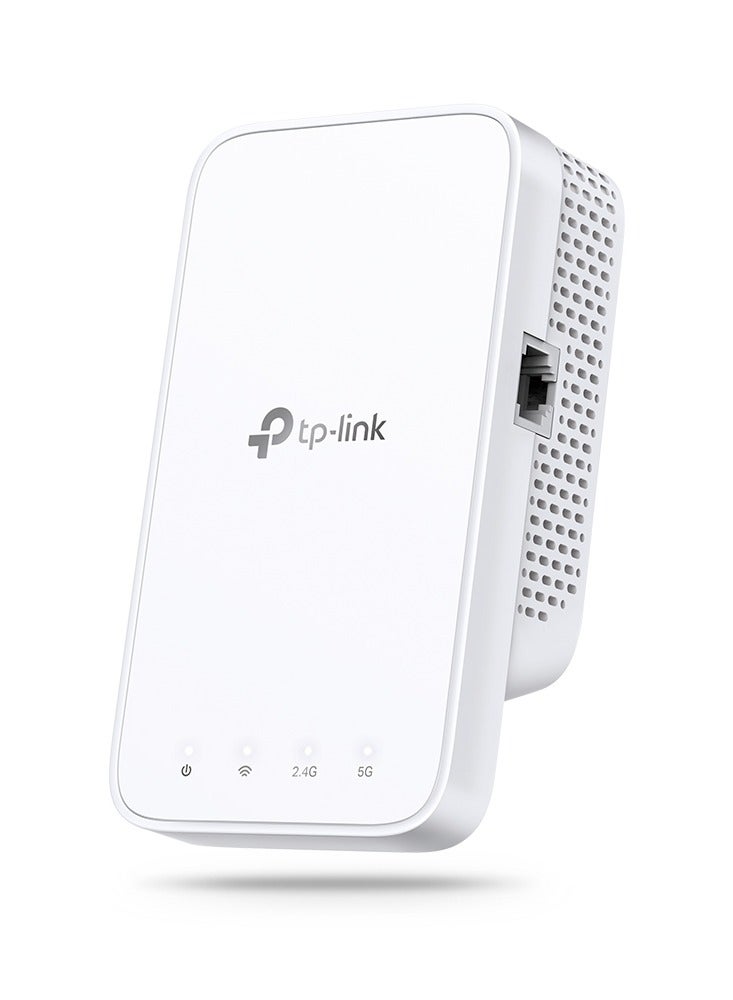 TP-LINK - AC1200 Mesh Dual Band Wi-Fi Range Extender, Broadband/Booster/Hotspot 1 Ethernet Port, Built-In Access Point Mode, Works with Any Wi-Fi Router, UK Plug (RE330) White - Image 1