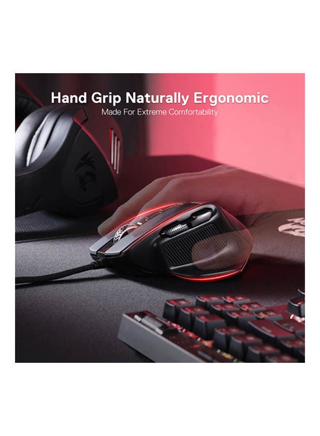 REDRAGON M806 Bullseye Gaming Mouse, 7 Programmable Buttons Wired RGB Gamer Mouse w/Ergonomic Natural Grip Build, Software Supports DIY Keybinds & Backlit  - Image 3